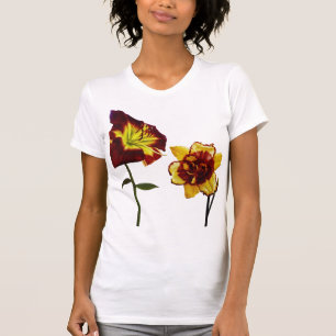 Zwei Taglilien mit Chat T-Shirt