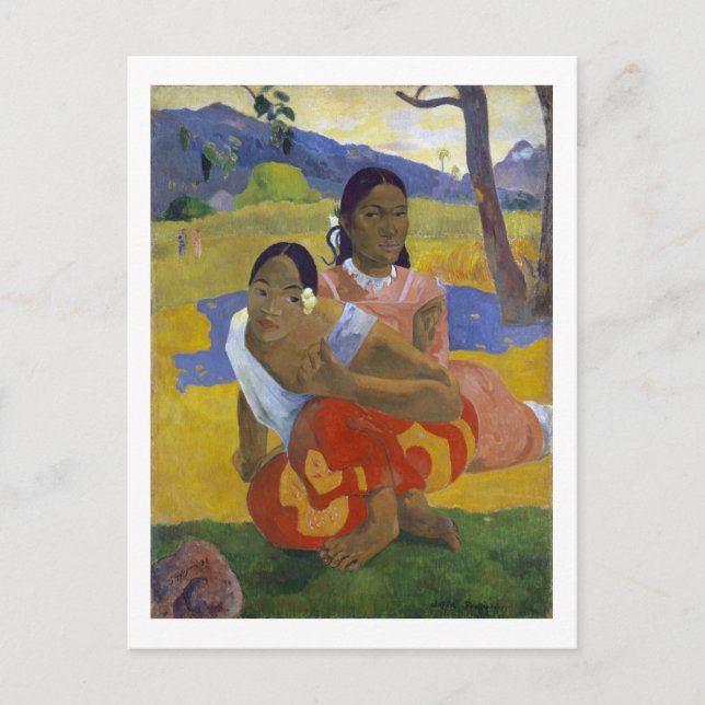 Zwei tahitianische Frauen, Gauguin Postkarte (Vorderseite)