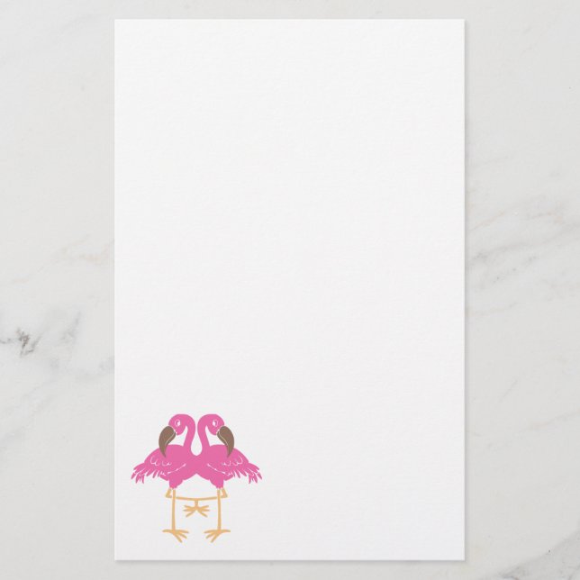Zwei tanzende Flamingos Briefpapier (Vorderseite)