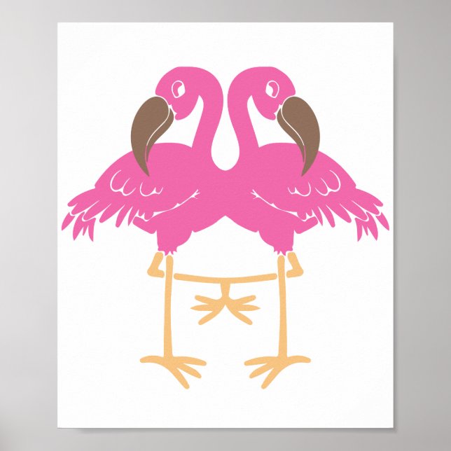Zwei tanzende Flamingos Poster (Vorne)