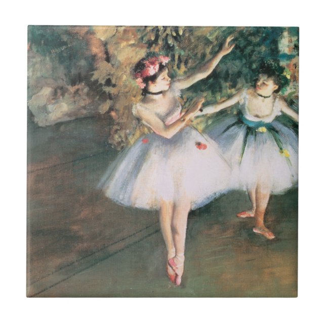 Zwei Tänzer auf einer Bühne von Edgar Degas, Vinta Fliese (Vorderseite)