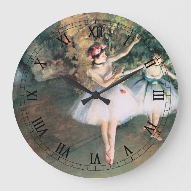 Zwei Tänzer auf einer Bühne von Edgar Degas, Vinta Große Wanduhr (Vorderseite)
