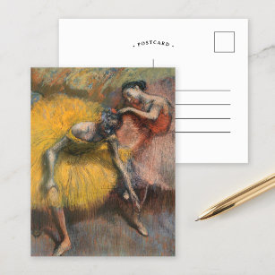 Zwei Tänzer, gelb und rosa   Edgar Degas Postkarte