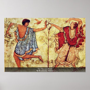 Zwei Tänzer im Detail von Etruskischer Meister Poster