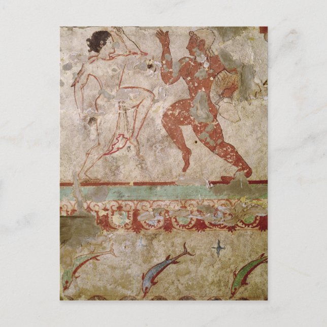 Zwei Tänzer und Delphine Postkarte (Vorderseite)