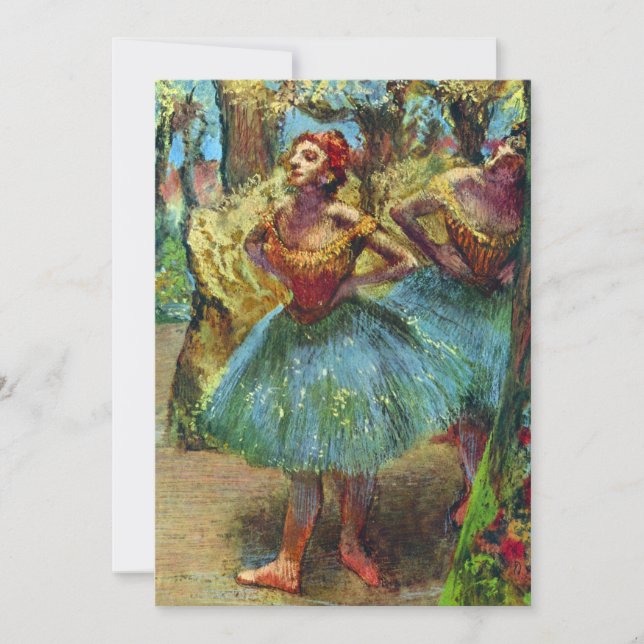 Zwei Tänzer von Edgar Degas, Vintage Ballettkunst Einladung (Vorderseite)