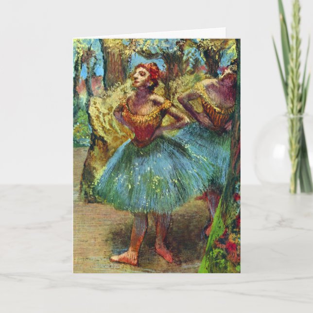 Zwei Tänzer von Edgar Degas, Vintage Ballettkunst Karte (Vorderseite)