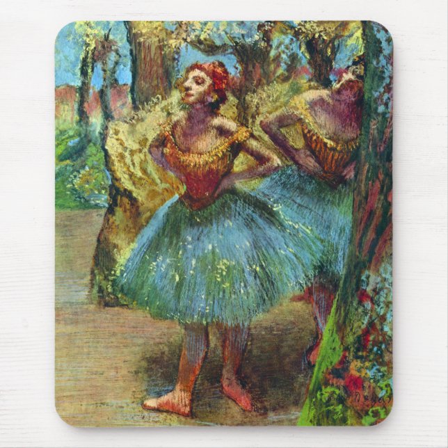 Zwei Tänzer von Edgar Degas, Vintage Ballettkunst Mousepad (Vorne)
