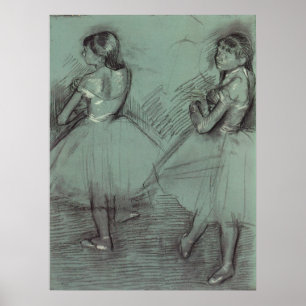 Zwei Tänzer von Edgar Degas, Vintage Ballettkunst Poster