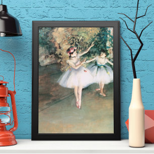 Zwei Tänzerinnen auf einer Bühne von Edgar Degas, Poster
