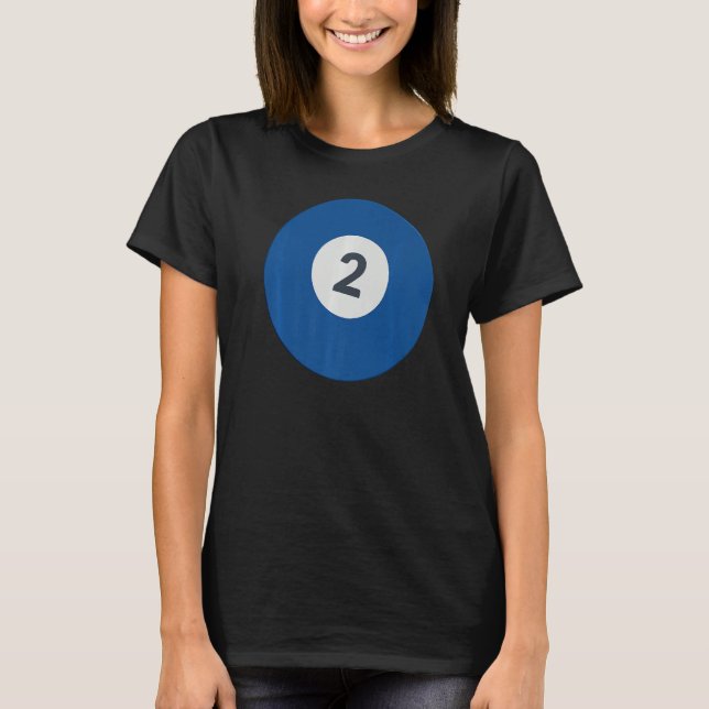 Zwei Team Nummer 2 Lucky Blue Ball Billiard Pool P T-Shirt (Vorderseite)