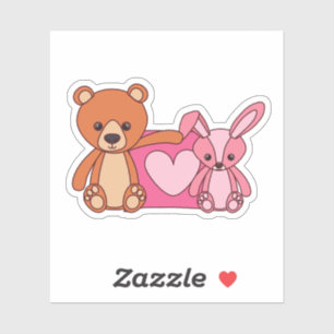 Zwei Teddy Aufkleber