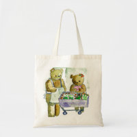 Zwei Teddy Bären Shopping ai generierte Taschen