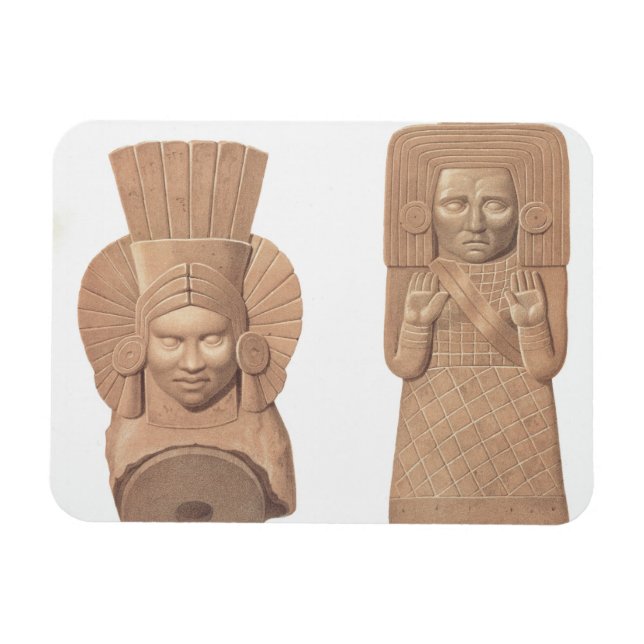 Zwei Terrakotta-Figuren aus Palenque, pla Magnet (Horizontal)