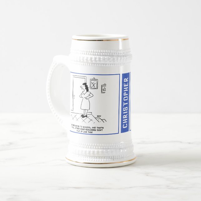 Zwei Themed Gags mit Namen auf einem Bierglas (Vorderseite Links)