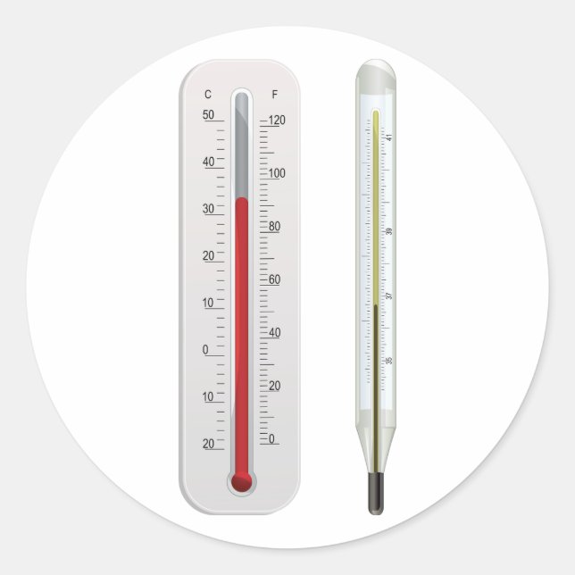 Zwei Thermometer-Aufkleber Runder Aufkleber (Vorderseite)