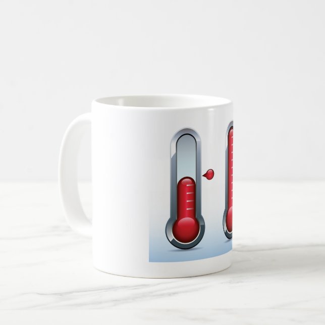 Zwei Thermometer Kaffeetasse (Vorderseite Links)