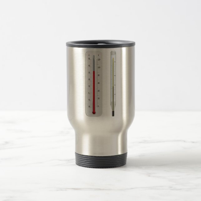 Zwei Thermometer-Reise-Tasse Reisebecher (Mittel)
