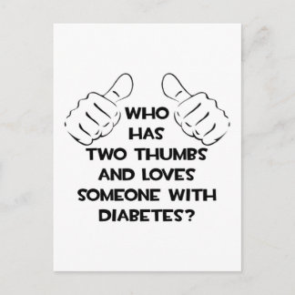 Zwei Thumbs und Lieben jemand mit Diabetes Postkarte