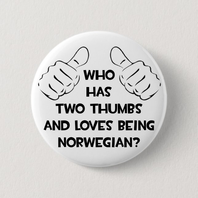 Zwei Thumbs und Lieben sind Norwegisch Button (Vorderseite)