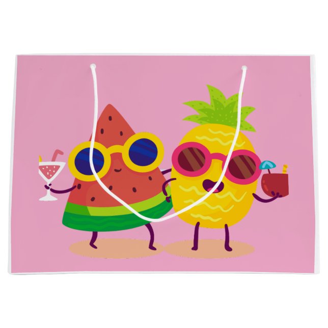 Zwei-ti-Fruiti ist Zwillinge Große Geschenktüte (Vorderseite)