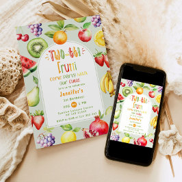 Zwei-Ti Frutti kleine Süsse Früchte 2. Geburtstag Einladung