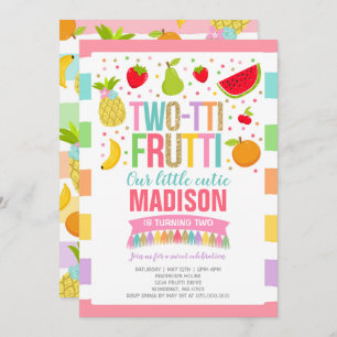 Zwei Ti Frutti Party Einladung 2. Geburtstag Party