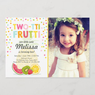Zwei-Ti frutti Party laden Tutti fruity Geburtstag Einladung