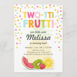 Zwei-Ti frutti Party laden Tutti fruity Geburtstag Einladung