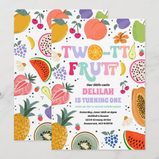 Zwei Ti Frutti Tropical Summer 2. Geburtstag Party Einladung