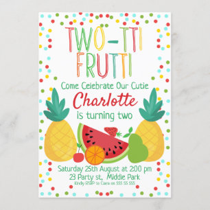 Zwei Tii Fruit 2. Geburtstag Einladung