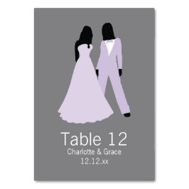 Zwei Tischnummern Hochzeit (Lilac und Grau)