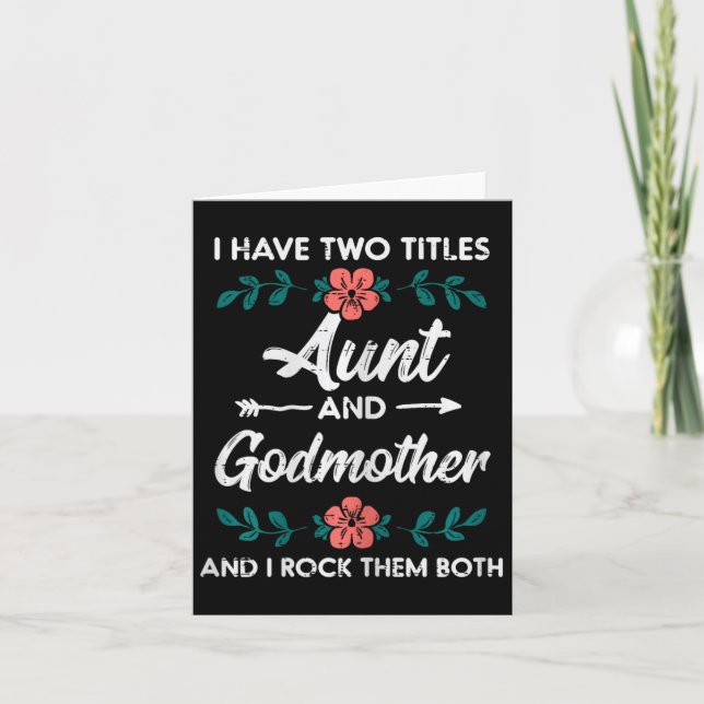 Zwei Titeln Tante Godmutter Mütter Tag Tante Karte (Vorderseite)