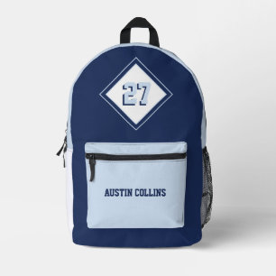 Zwei-Ton-Blau-Sport-Thema Bedruckter Rucksack