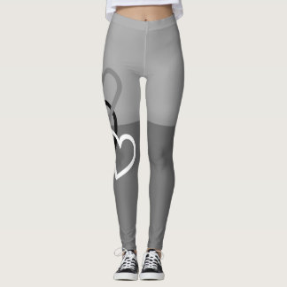 Zwei Ton grau mit Herz-Leggings Leggings