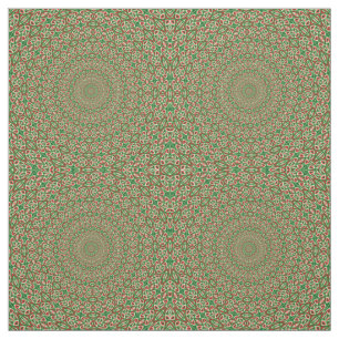 Zwei-Ton-Grün mit Rot-Weiß-Kaleidoskop Stoff