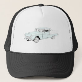 Zwei Tone 1955 Chevy Bel Air Stift Zeichnend Truckerkappe