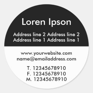 Zwei Tone Black and White II Business / Profil Runder Aufkleber
