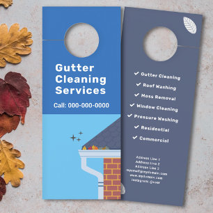 Zwei Töne blaue Gutter Cleaning Services Türanhänger
