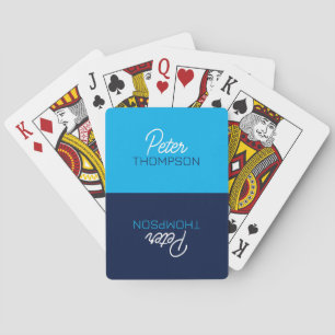 Zwei Tone Blue Playing Cards mit Namen Spielkarten