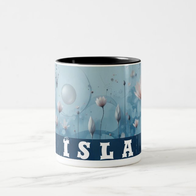 Zwei Töne Blumen anpassbare Tasse (Mittel)