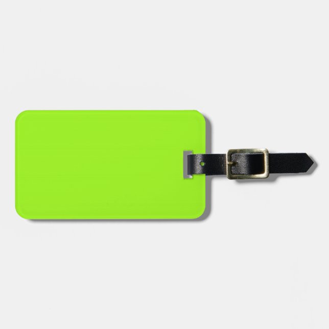 Zwei-Tone-Brawn- & Neon-Green-Gepäckmarke Gepäckanhänger (Vorderseite horizontal)