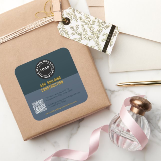 Zwei Töne Business Quadratischer Aufkleber (Schenken)