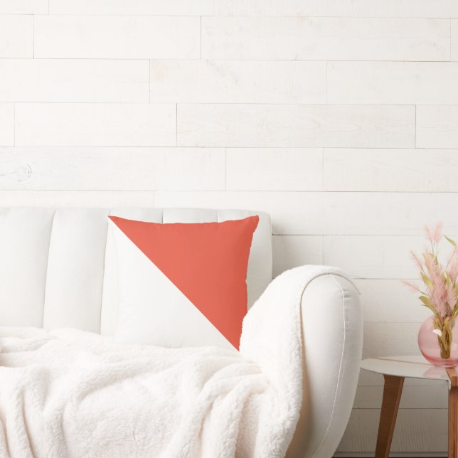 Zwei Tone Diagonal Dark Orange Throw Kissen (Liege)