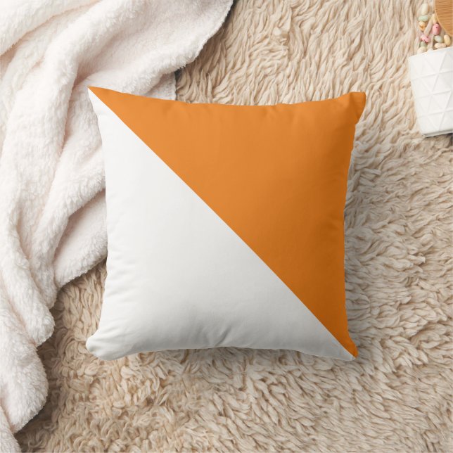 Zwei Tone Diagonal Orange Kissen (Decke)