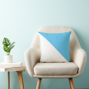 Zwei Tone Diagonal Sky Blue Throw Kissen
