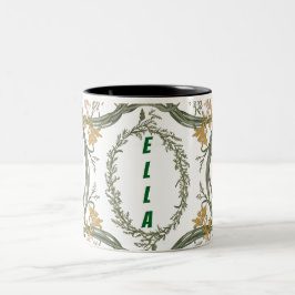 Zwei Töne, die an die Blumencoffeeserie angepasst Zweifarbige Tasse