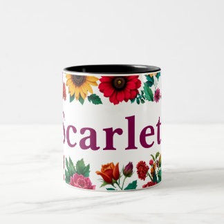 Zwei Töne, die an die Blumencoffeeserie angepasst Zweifarbige Tasse