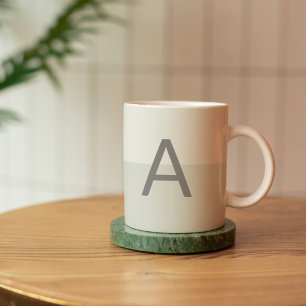 Zwei Tone Gray Monogram, individuell angepasst Alp Kaffeetasse