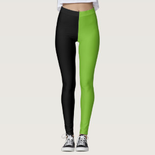 Zwei Tone Green Black Halloween Leggings